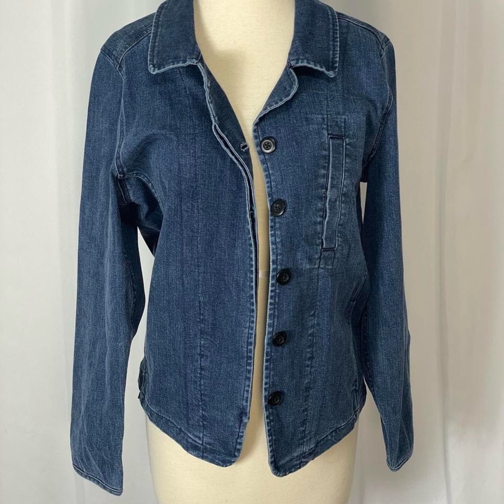 Classic Dark Blue Denim Jean Jacket - Women